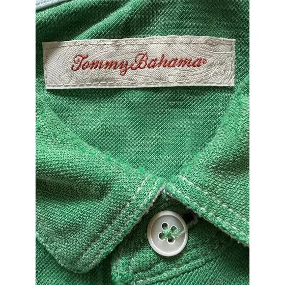 Tommy Bahama Green Short Sleeved Golf Polo Collared Shirt Sz L Modal Casual - Picture 4 of 6